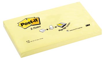 Post-it z-notes, 100 feuilles, ft 76 x 127 mm, jaune