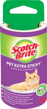 Scotch brite brosse adhésive remplissage, extra collante pour poils d'animaux, 48 feuilles