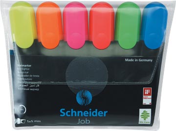 Schneider surligneur job 150, etui de 6 pièces en couleurs assorties