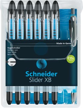 Schneider slider basic xb stylo bille, 6 + 1 gratuit, noir