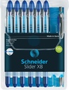 Schneider slider basic xb stylo bille, 6 + 1 gratuit, bleu