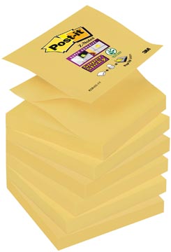 Post-it super sticky z-notes, 90 feuilles, ft 76 x 76 mm, jaune