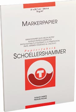 Schoellershammer papier marqueur, a4, 75 g/m², bloc de 75 feuilles