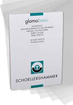 Schoellershammer glama papier transparent, a3, 90 g/m², bloc de 50 feuilles