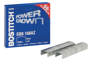 Bostitch agrafes sb8-168e, 6 mm, pour b8r, b8hc, b8e, b8hdp et b8p, boîte de 1050 agrafes