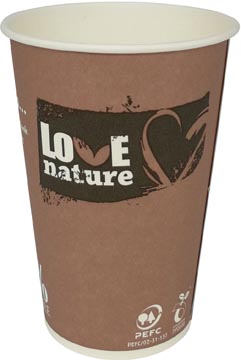 Gobelet love nature, en carton, 180 ml, paquet de 80 pièces