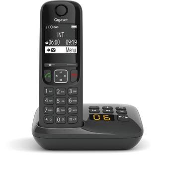 Gigaset as690a téléphone dect sans fil avec répondeur intégré, noir