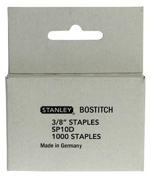 Bostitch agrafes pour t10, 10 mm, boîte de 1.000 agrafes