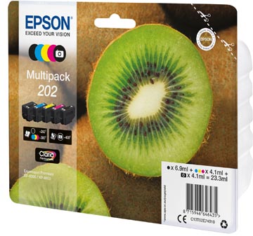 Epson cartouche d'encre 202, 250 - 400 pages, oem c13t02e74010, 5 couleurs