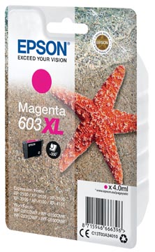 Epson cartouche d'encre 603 xl, 4 ml, oem c13t03a34010, magenta