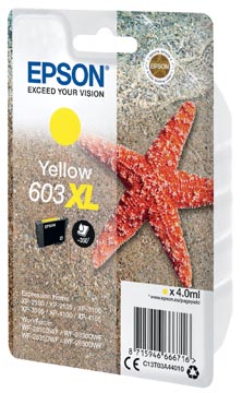 Epson cartouche d'encre 603 xl, 4 ml, oem c13t03a44010, jaune