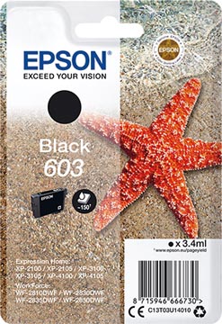 Epson cartouche d'encre 603, 150 pages, oem c13t03u14020, noir