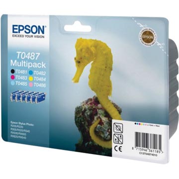 Epson cartouche d'encre t0487, 450 pages, oem c13t04874010, 6 couleurs