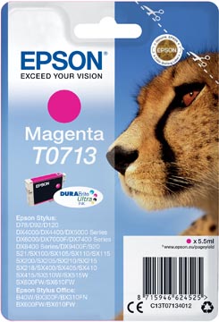 Epson cartouche d'encre t0713, 250 pages, oem c13t07134012, magenta