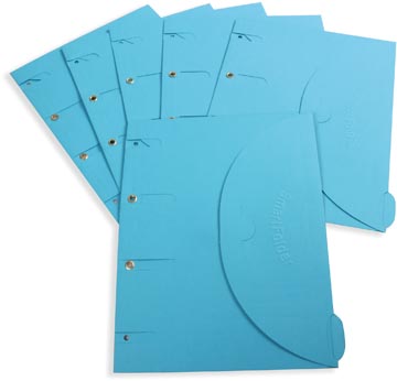 Tarifold smartfolder, pochette perforée, ft a4, paquet de 6 pièces, bleu