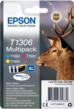 Epson cartouche d'encre t1306, 600-1.005 pages, oem c13t13064012, 3 couleurs