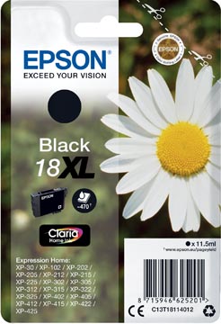 Epson cartouche d'encre 18xl, 470 pages, oem c13t18114012, noir