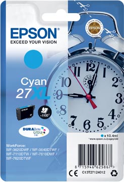 Epson cartouche d'encre 27xl, 1.100 pages, oem c13t27124012, cyan