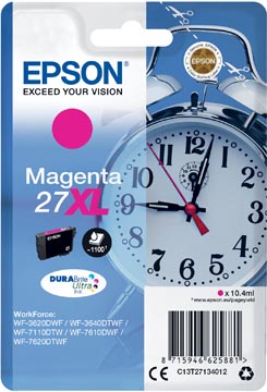 Epson cartouche d'encre 27xl, 1.100 pages, oem c13t27134012, magenta