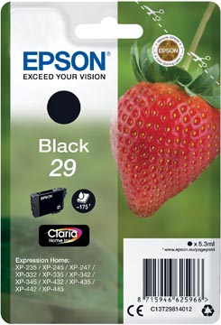 Epson cartouche d'encre 29, 175 pages, oem c13t29814012, noir