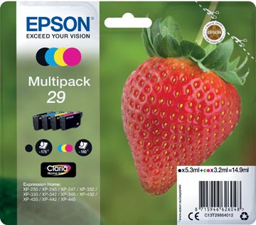 Epson cartouche d'encre 29, 180 pages, oem c13t29864012, 4 couleurs