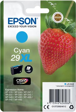 Epson cartouche d'encre 29x,l 450 pages, oem c13t29924012, cyan