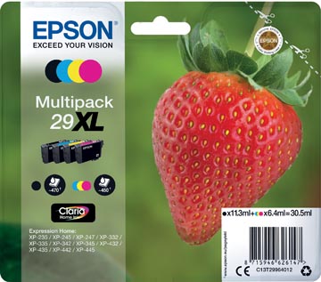 Epson cartouche d'encre 29xl, 450-470 pages, oem c13t29964012, 4 couleurs