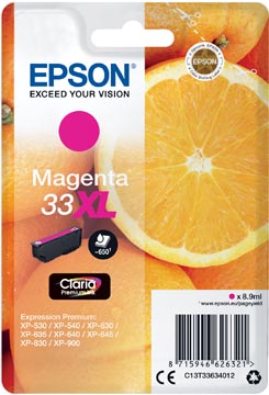 Epson cartouche d'encre 33xl, 650 pages, oem c13t33634012, magenta