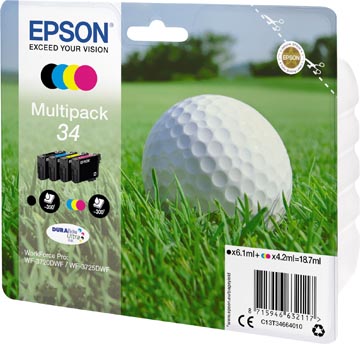 Epson cartouche d'encre 34, 300 - 350 pages, oem c13t34664010, 4 couleurs