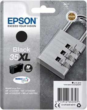 Epson cartouche d'encre 35 xl, 41,2 ml, oem c13t35914010, noir