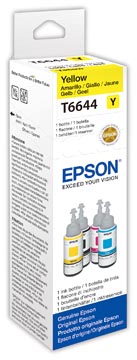 Epson bouteilles d'encre t664, 6.500 pages, oem c13t664440, jaune