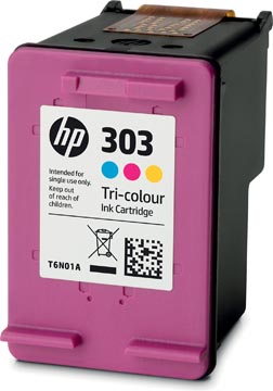 Hp cartouche d'encre 303, 165 pages, oem t6n01ae, 3 couleurs