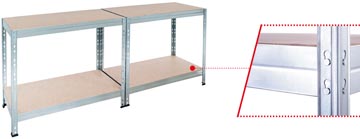 Ar shelving étagère rivet stabil, ft 180 x 90 x 40 cm, 5 tablettes en hdf, galvanisé