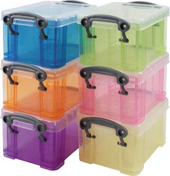Really useful boxes boîte de rangement ensemble de 6 x 0.33 litre couleurs assorties