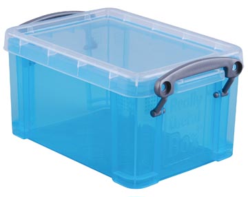 Really useful box 0,7 litres, bleu vif transparent