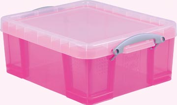 Really useful box boîte de rangement 18 litres, rose transparent