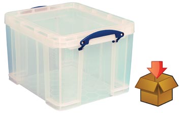 Really useful box 35 l, transparent, emballé individuellement en carton