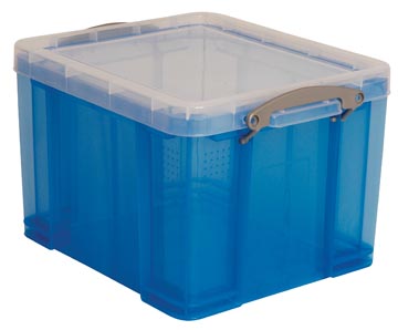 Really useful box boîte de rangement 35 l, bleu transparent