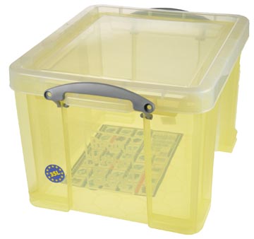 Really useful box boîte de rangement 35 l, jaune transparent