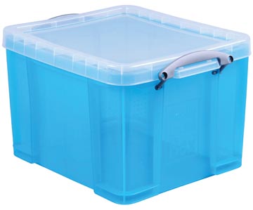 Really useful box boîte de rangemen 35 litres, bleu vif transparent