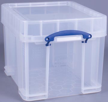 Really useful box 35 l, couvercle xl, transparent, emballé individuellement en carton