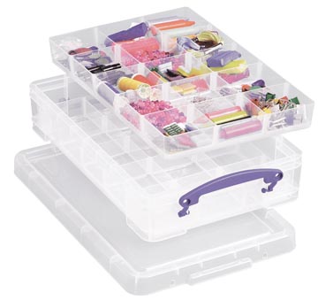 Really useful box boîte de rangement 4 l, avec 2 diviseurs, transparent