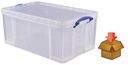 Really useful box 64 l, transparent, emballé individuellement en carton