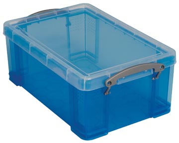 Really useful box boîte de rangement 9 l, bleu transparent