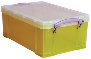 Really useful box boîte de rangement 9 litres, jaune transparent