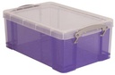 Really useful box boîte de rangement 9 l, pourpre transparent