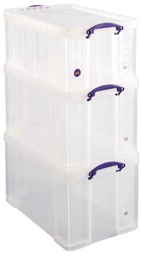 Really useful box, pacquet: 2 x 84 liter + 1 x 64 litres transparent