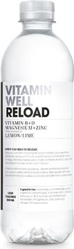 Vitamin well eau vitaminée lemon & lime, bouteille de 0,5 l, paquet de 12
