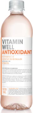 Vitamin well eau vitaminée peach, bouteille de 0,5 l, paquet de 12