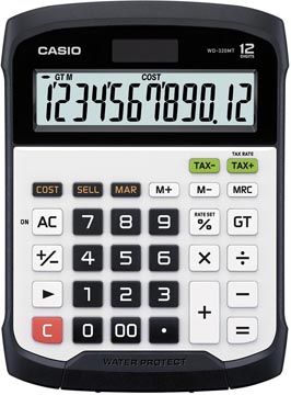 Casio calculatrice de bureau imperméable à l'eau wd-320mt